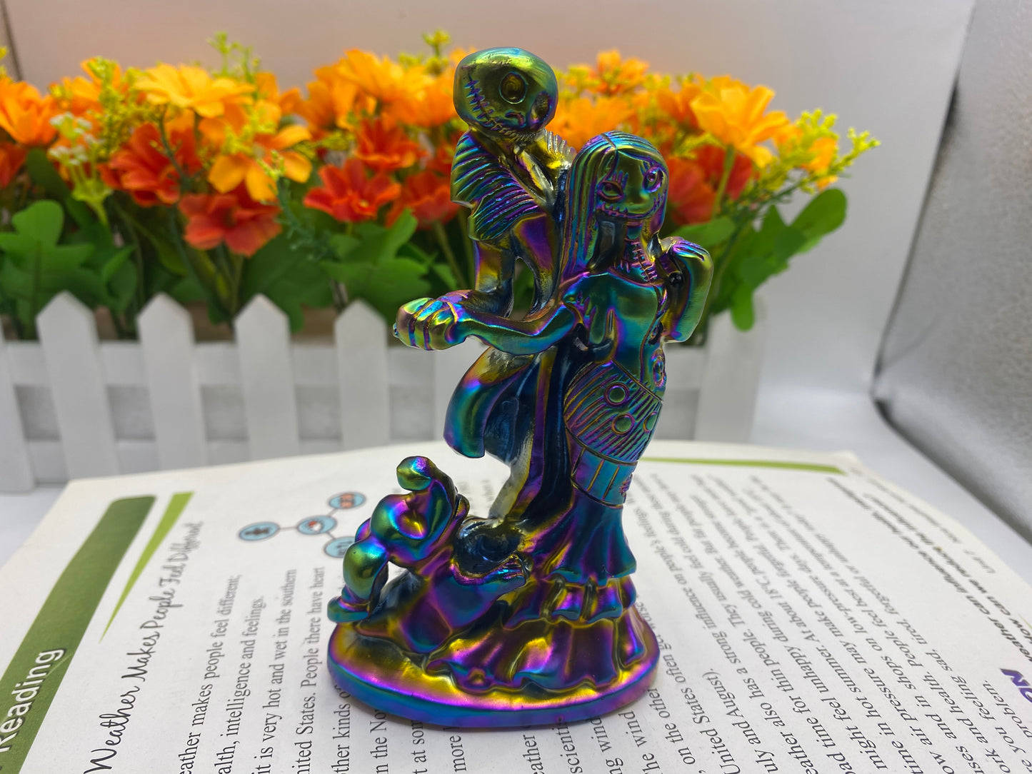 Jack and Sally Obsidian carving