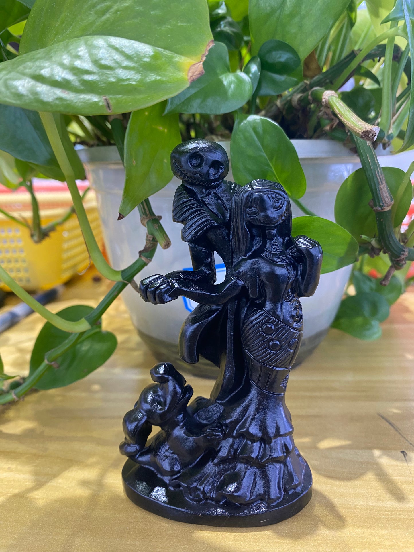 Jack and Sally Obsidian carving